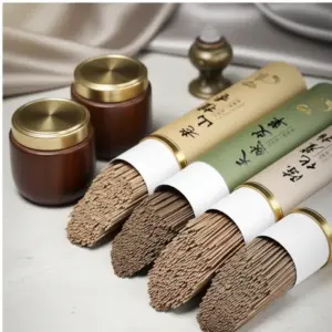 100pcs Natural Incense Sticks-Four incense scents displayed together — sandalwood incense, aromatic sticks, home fragrance, long lasting incense