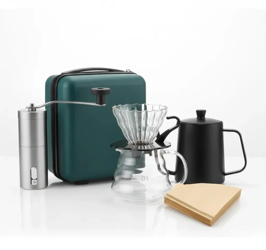 Complete Brew Grind Supply Co. 5-piece pour over set with accessories